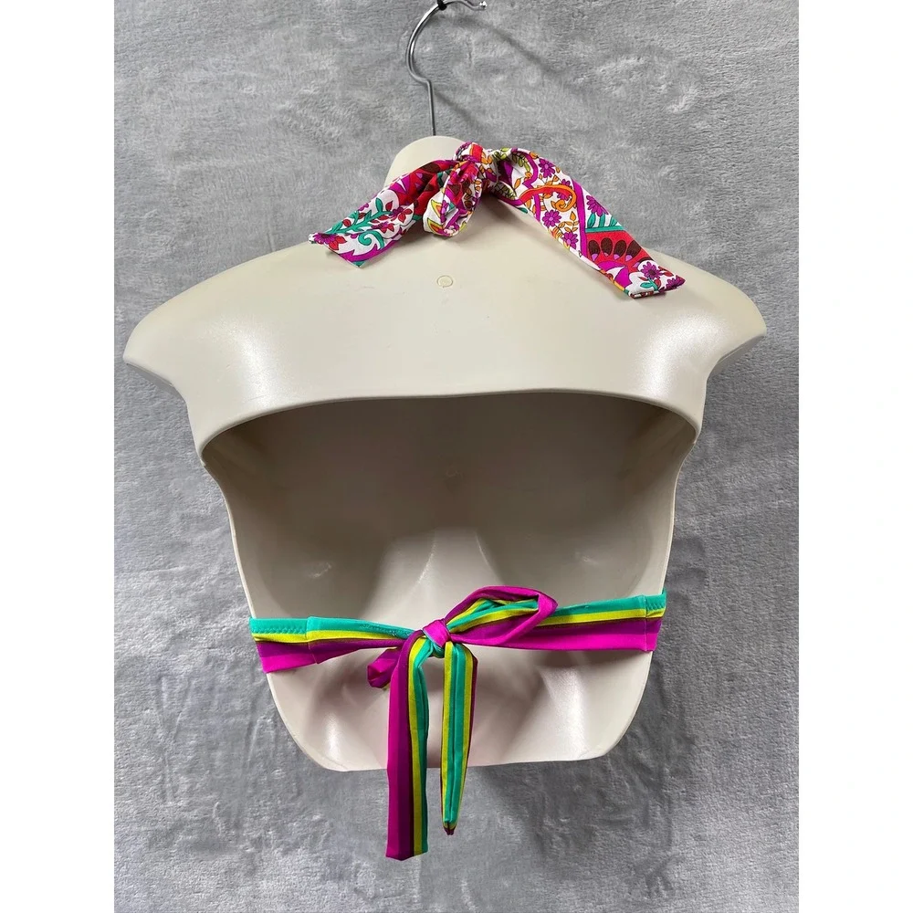 Trina Turk Women's Hawaiian Garden Print Ring Halter Paisley Floral Halter 8 $98